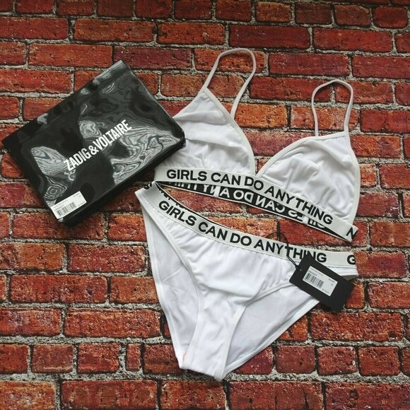 NWT Zadig & Voltaire 2-PC Swimsuit Bikini Top Bottoms Whitehaven White Blanc 10 - Picture 2 of 11